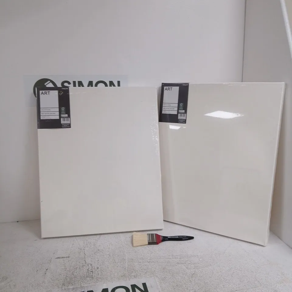 HOBBYCRAFT BOX CANVAS 380G – 55.9 X 45.7 CM (2 CANVASES), WITH BRUSH
