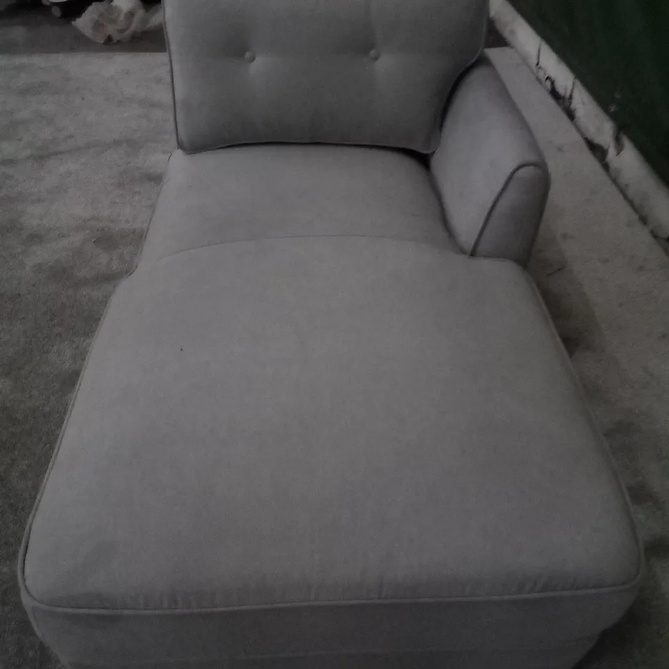 QUALITY HARLOW CORNER CHAISE SOFA - PLUSH DOVE GREY FABRIC (CHAISE ONLY)