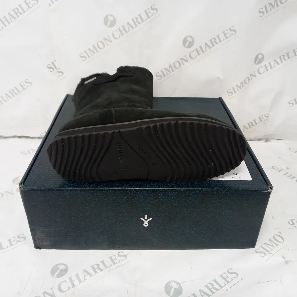 BOXED EMU AUSTRAILIA ELECTRA BOOTS, BLACK - SIZE 5