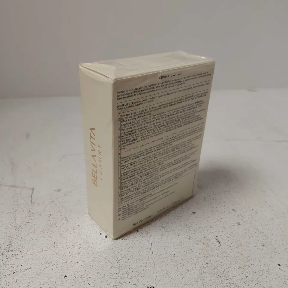 BOXED AND SEALED BELLAVITA LUXURY CEO MAN EAU DE PARFUM 100ML