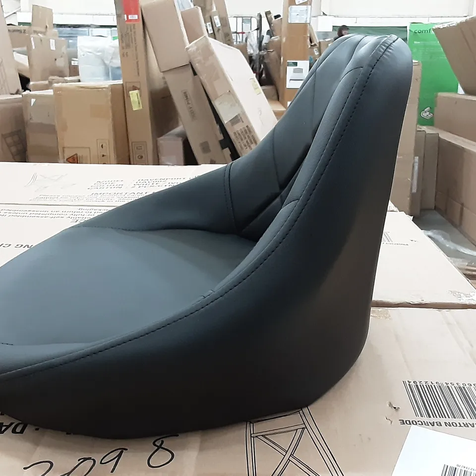 BOXED FAUX BLACK LEATHER BAR CHAIRS X4 NO CHAIR LEGS 
