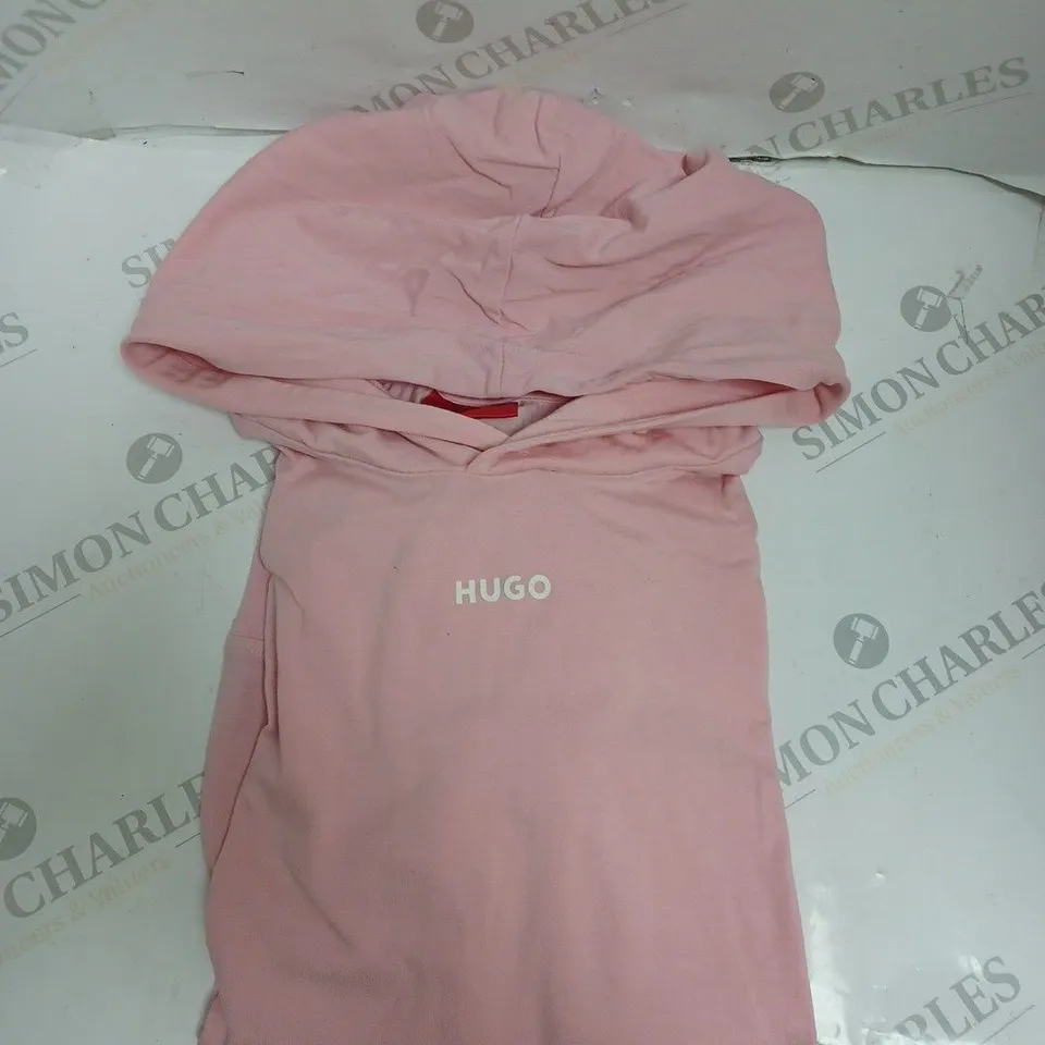 HUGO BOSS HOODED JUMPER - PINK - SIZE UNSPECIFIED.