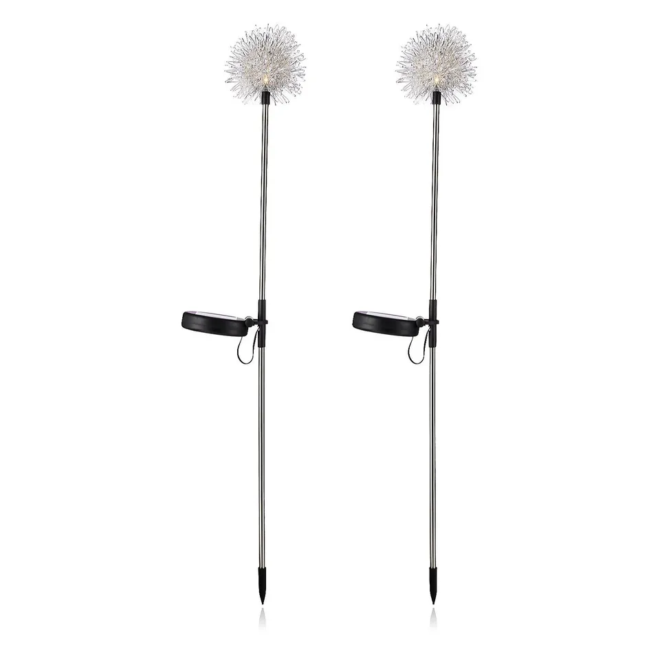 GARDEN REFLECTIONS SET OF 2 WIRE EFFECT DANDELION STAKE LIGHTS