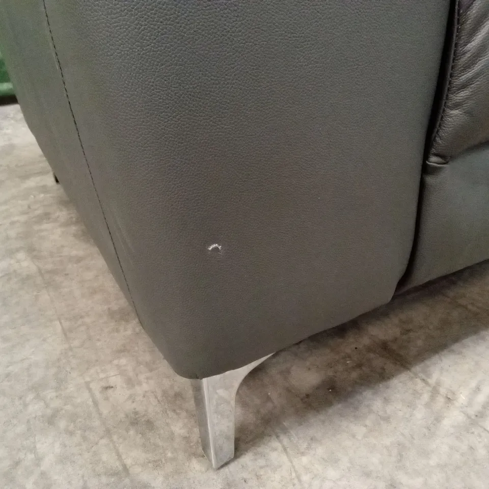 PAVILION 3 SEATER LEATHER/FAUX LEATHER POWER RECLINER SOFA - CHARCOAL RRP £1049