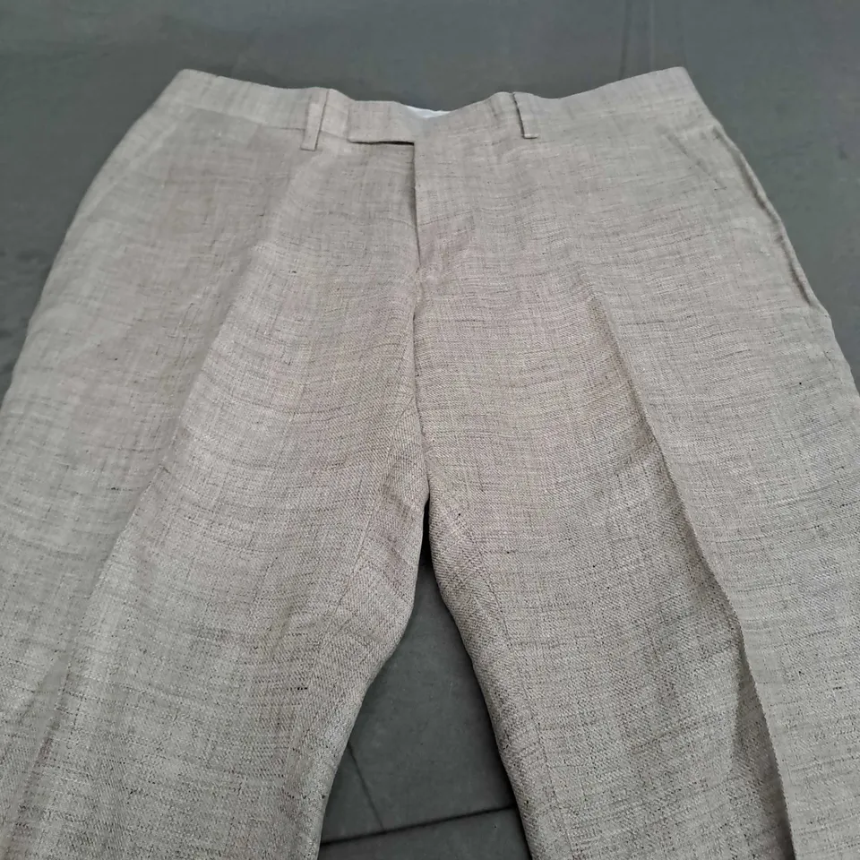 MOSS TAILORED FIT TAN SMART TROUSERS - 32R
