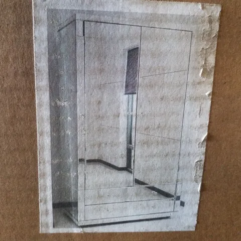 BOXED HOMESDIRECT365 ROMANO CRYSTAL MIRRORED WARDROBE (3 BOXES)