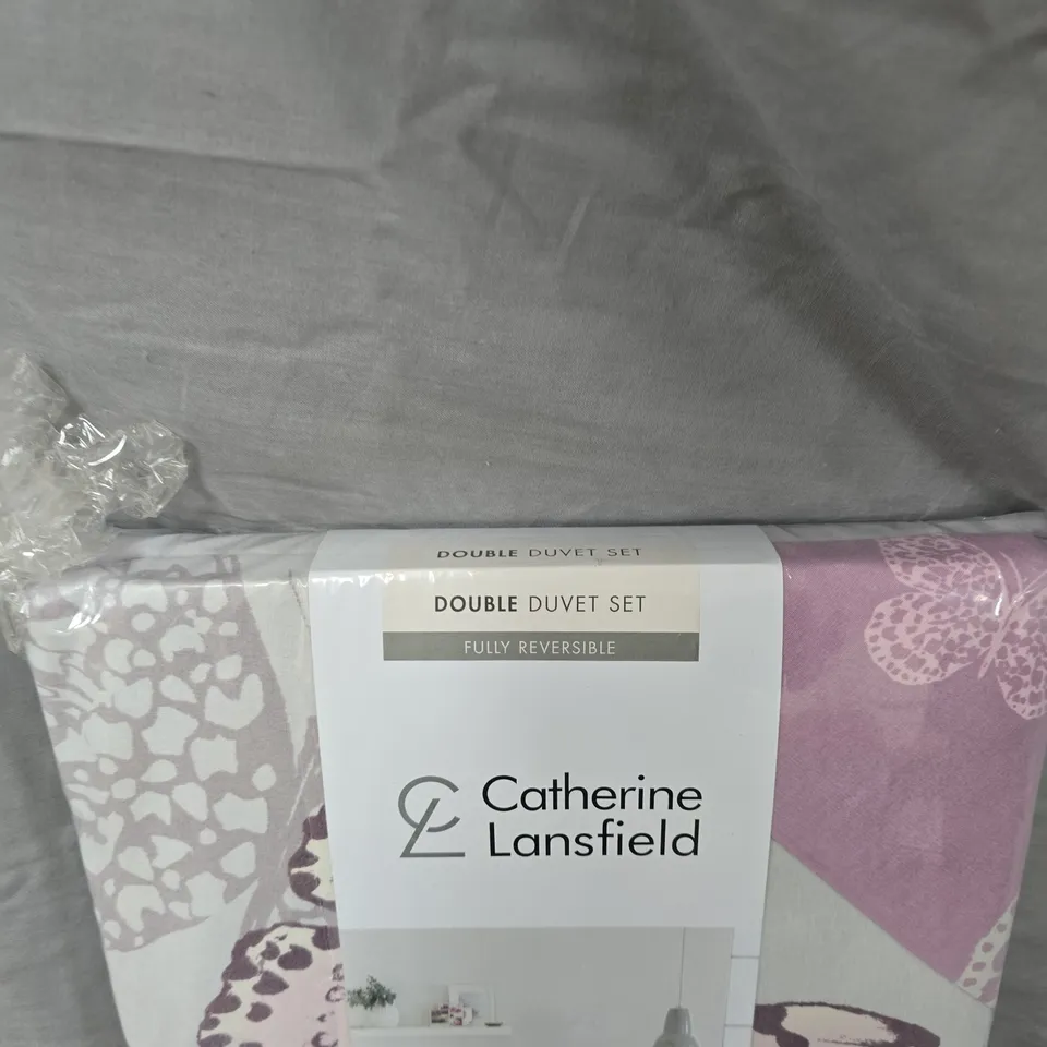 CATHERINE LANSFIELD STUDIO COLLECTION DOUBLE DUVET SET – BUTTERFLY PATTERN (FULLY REVERSIBLE)