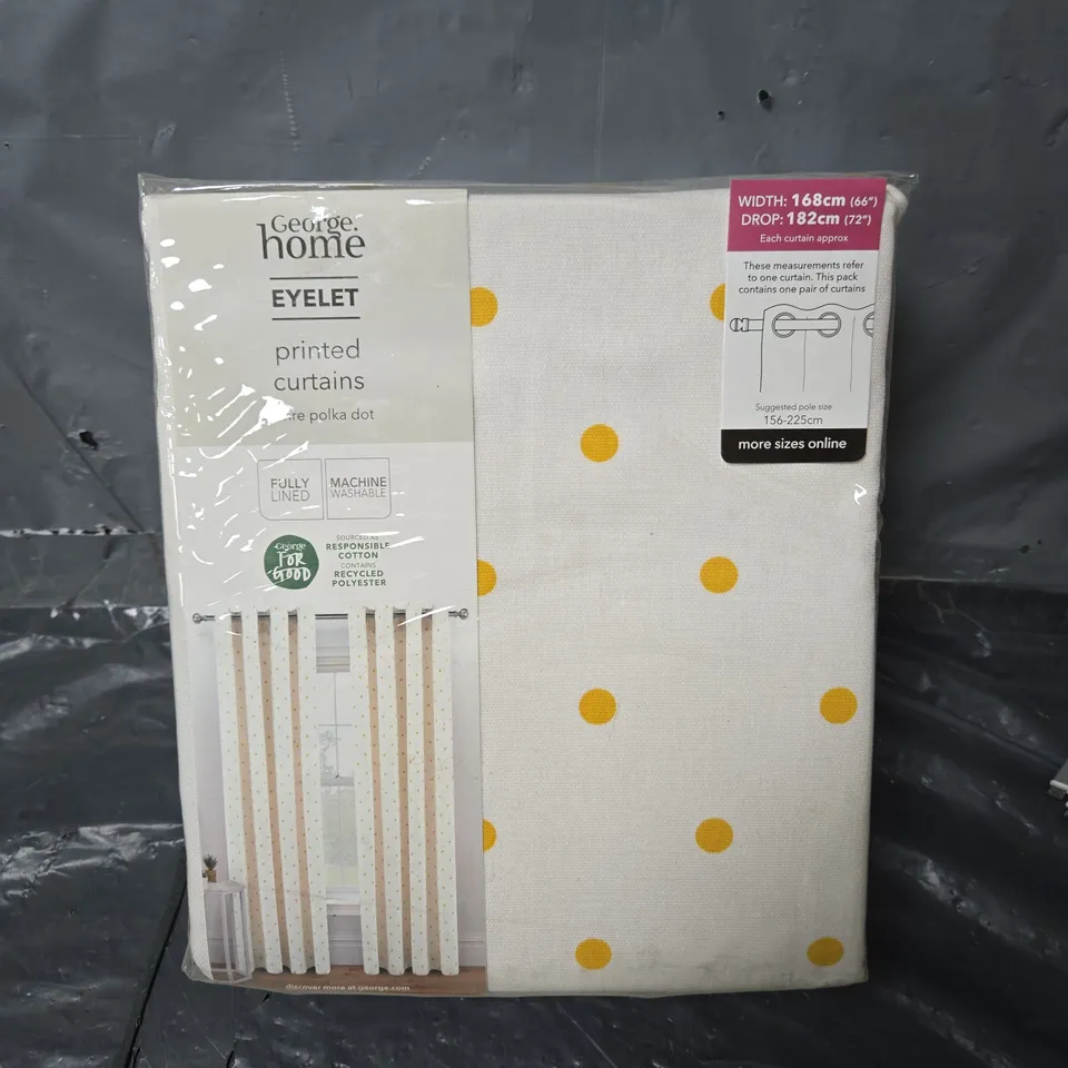 BOX OF APPROX 6 ASSORTED EYELET PRINTED CURTAINS - 168CM / 182CM 