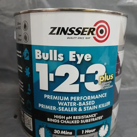 ZINSSER BULLS EYE PREMIUM PERFORMANCE WATER-BASED PRIMER-SEALER & STAIN KILLER - 2.5L - COLLECTION ONLY