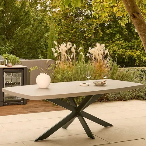BOXED DANETTI DONATO DARK GREY GARDEN 10 SEATER DINING TABLE (2 BOXES)