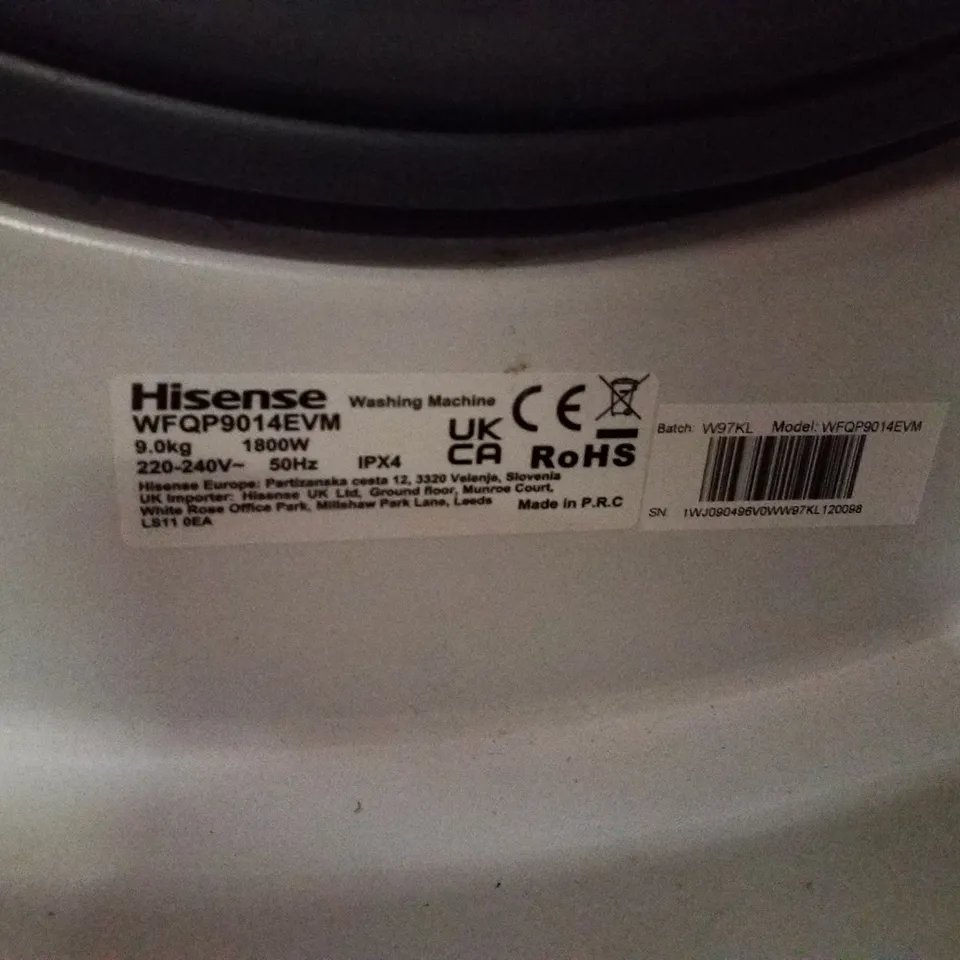 HISENSE FREESTANDING 9KG WASHING MACHINE