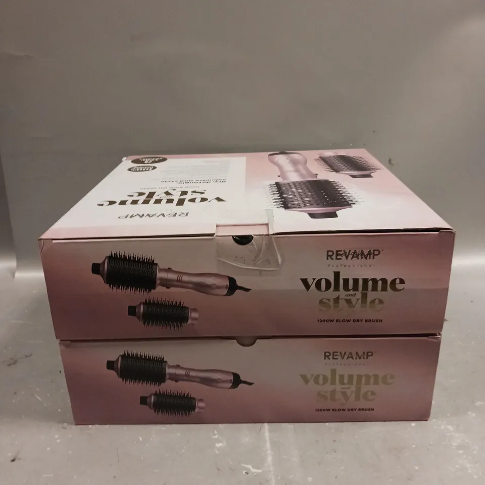 2 X BOXED REVAMP VOLUME & STYLE 1200W BLOW DRY BRUSHES	