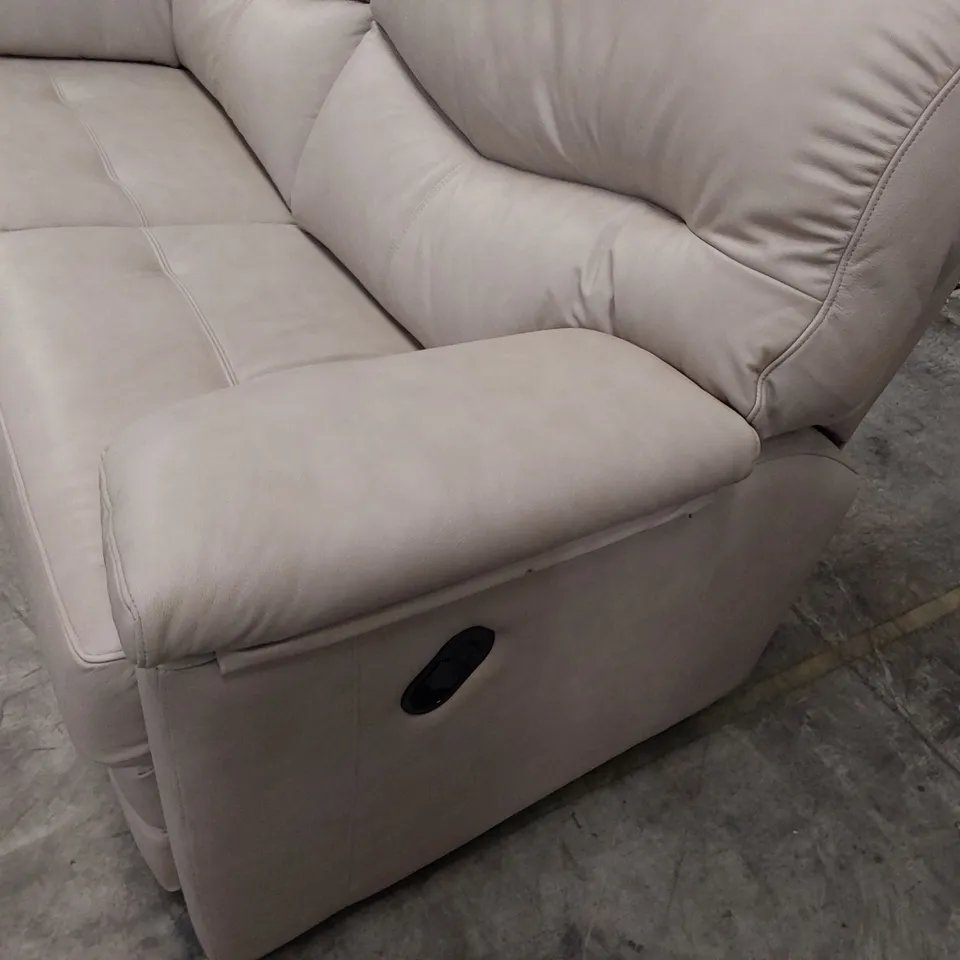 QUALITY BRITISH DESIGNER G PLAN STRATFORD MANUAL RECLINING TWO SEATER SOFA REGENT PLASTER LEATHER 