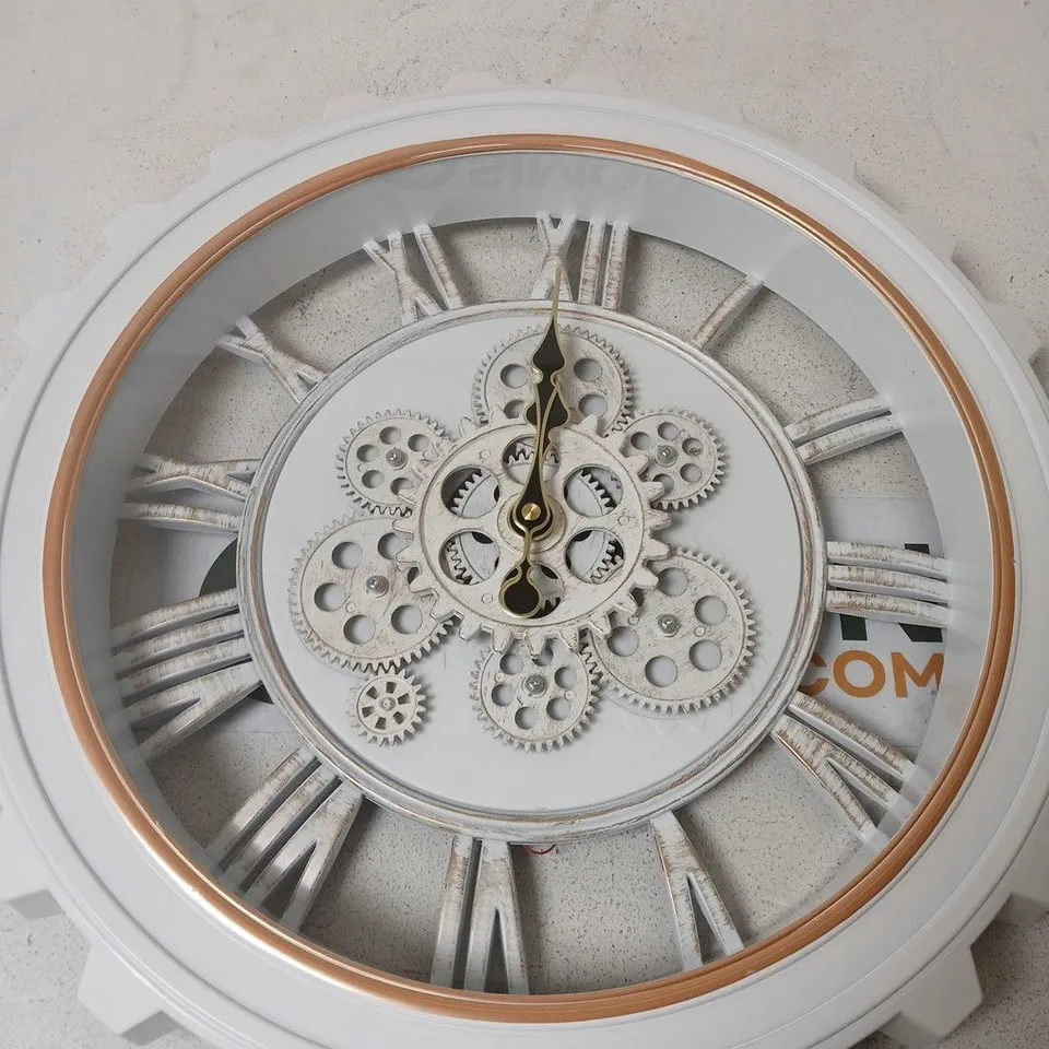 BLISS & BEYOND COG STYLE WALL CLOCK WHITE