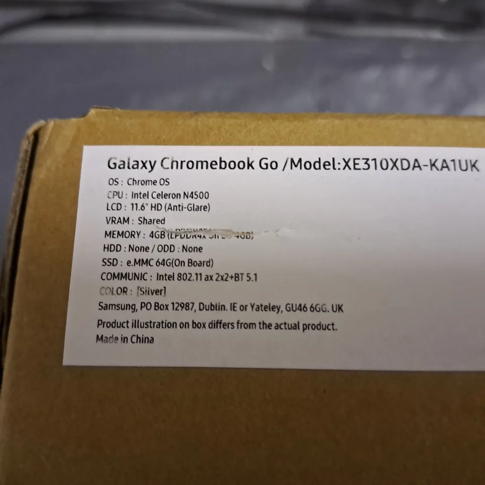 BOXED SAMSUNG CHROMEBOOK GO INTEL CELERON LAPTOP IN SILVER - XE310CDA-KA1UK