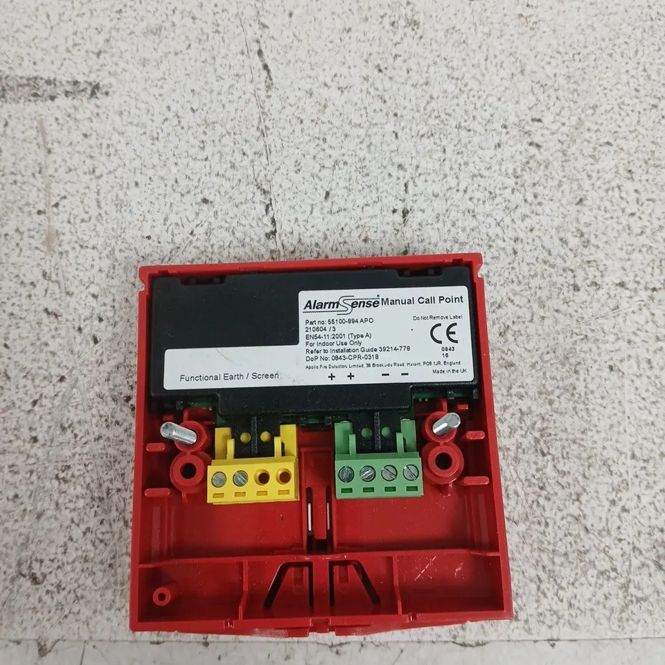 ALARMSENSE MANUAL CALL POINT – RED FIRE ALARM COMPONENT