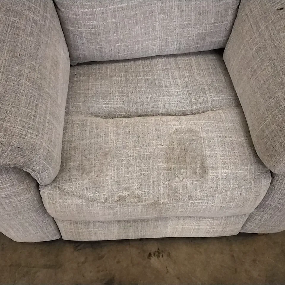 QUALITY BRITISH DESIGNED & MANUFACTURED G PLAN LIGHT GREY FABRIC ELECTRIC RECLINING ARMCHAIR