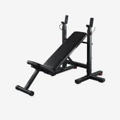 BOXED DECATHLON TILTABLE WEIGHTS BENCH WITH COLLAPSIBLE PEGS - BENCH PRESS FOLD