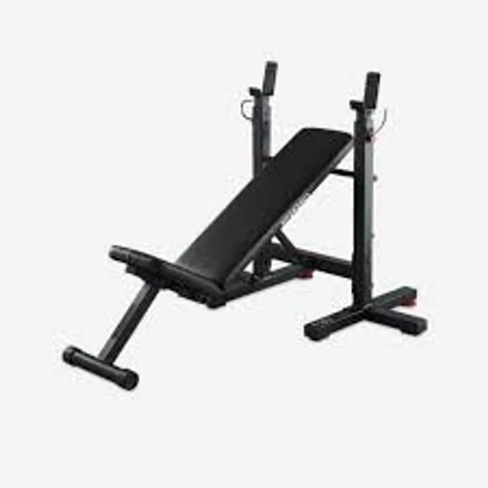 BOXED DECATHLON TILTABLE WEIGHTS BENCH WITH COLLAPSIBLE PEGS - BENCH PRESS FOLD