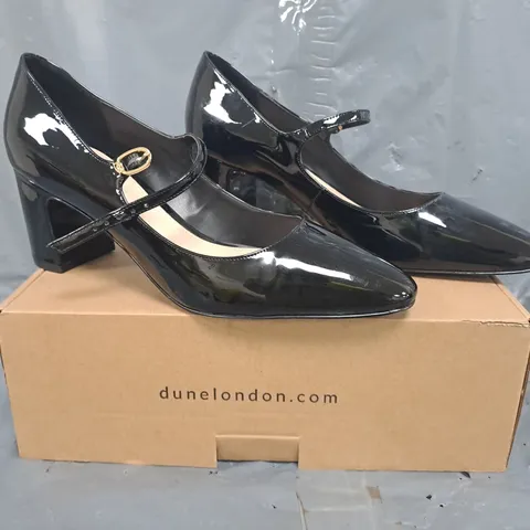 BOXED PAIR OF DUNE LONDON MARY JANE COURT SHOES IN BLACK SIZE 7