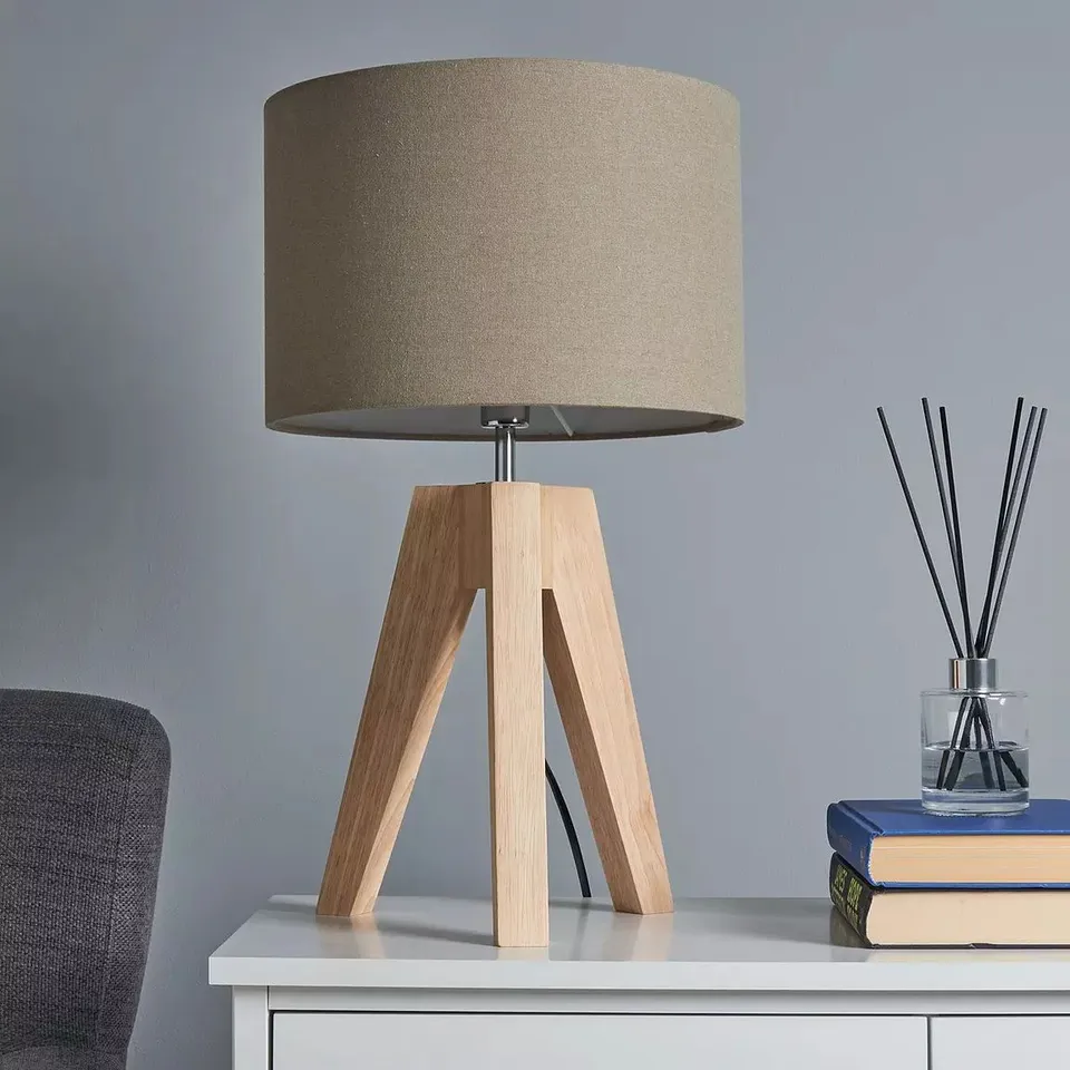 TOULOUSE WOODEN TABLE LAMP - GREY RRP £55