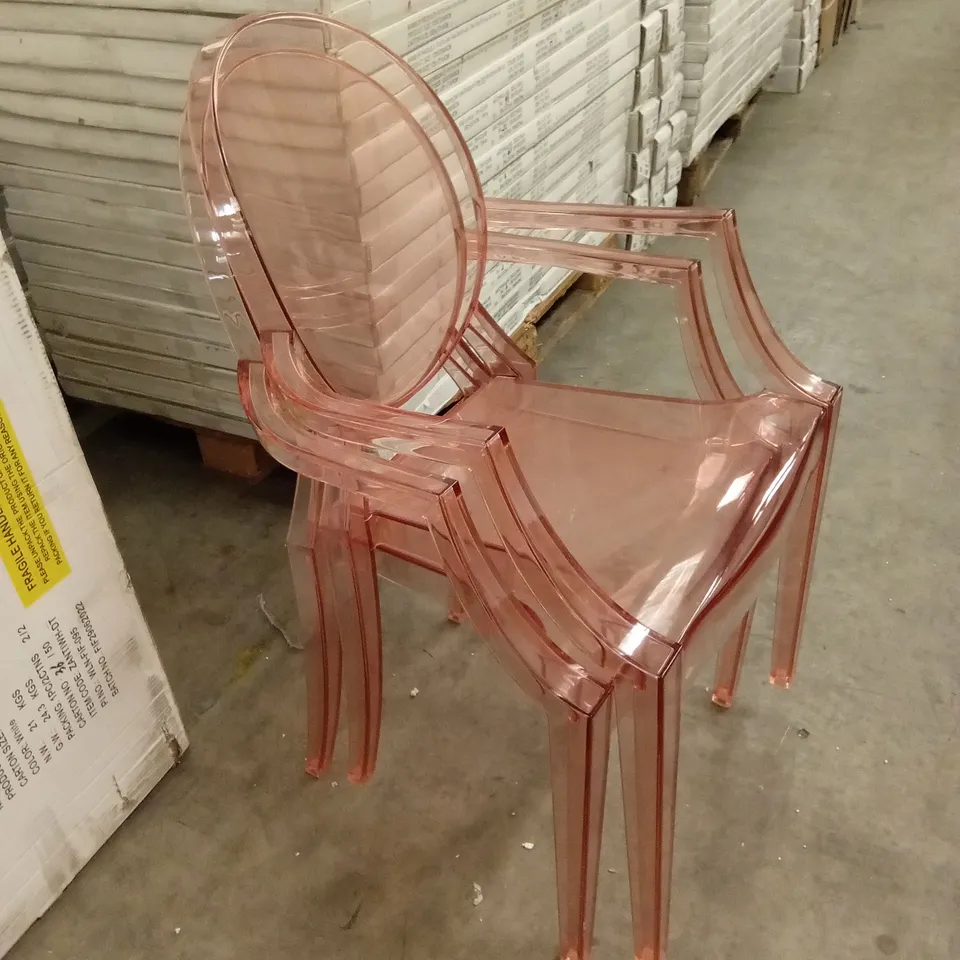 SET OF 2 PLASTIC STACKABLE DINING CHAIRS