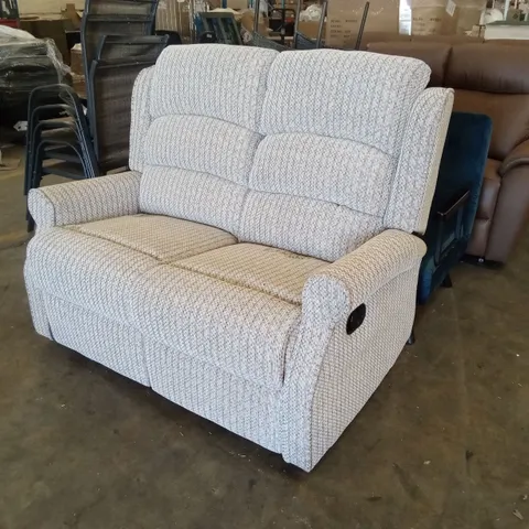 LAINEY 2 SEATER MANUAL RECLINING SOFA - NATURAL FABRIC
