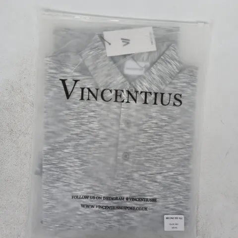 BAGGED VINCENTIUS MEN'S SPACE DYED POLO TOP IN GREY SIZE 3XL