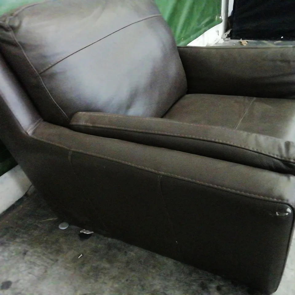 DESIGNER SOFOLOGY FELLINI BROWN LEATHER ARMCHAIR