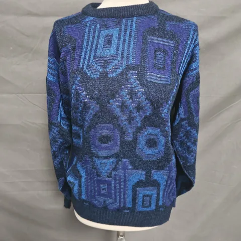 RICH BOY KNIT SWEATER IN BLUE MIX SIZE M