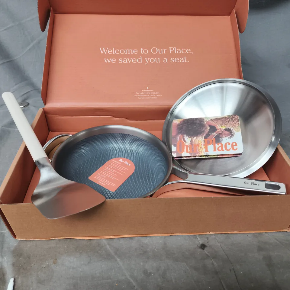OUR PLACE NON-STICK COOKWARE SET – PAN, LID  & SPATULA