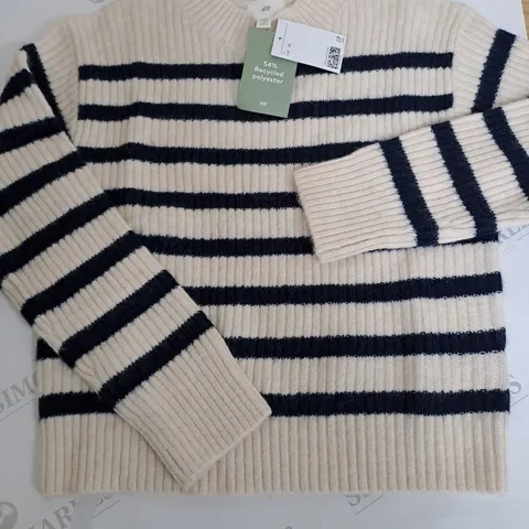 H&M STRIPED KNIT JUMPER - XS