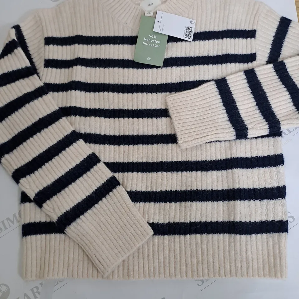 H&M STRIPED KNIT JUMPER - XS