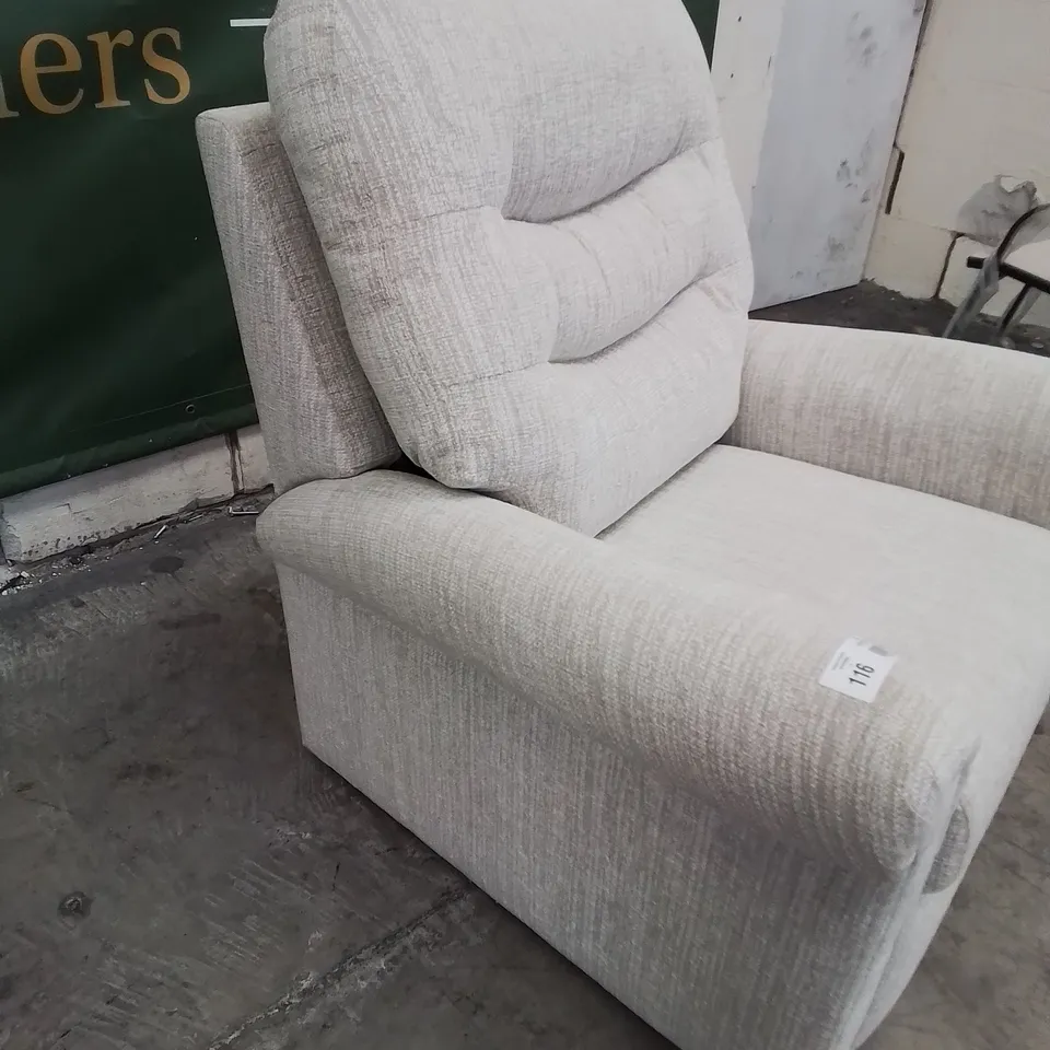 QUALITY BRITISH DESIGNER & MANUFACTURED G PLAN HOLMES EASY CHAIR COPPICE DOVE FABRIC 