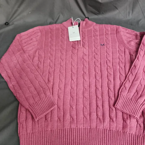 CREW CLOTHING COMPANY PINK CABLE KNIT JUMPER – WOMEN'S, SIZE M