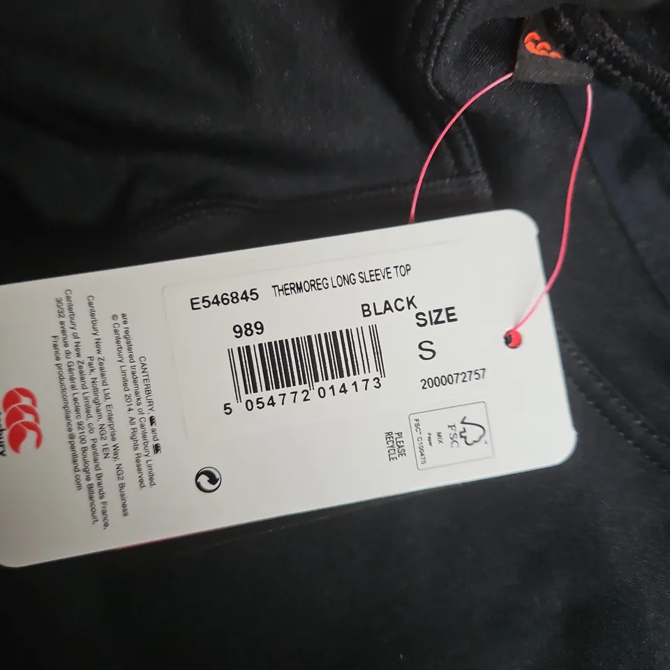 CANTERBURY THERMOREG LONG SLEEVE TOP - BLACK, SIZE S