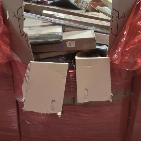 PALLET OF ASSORTED HOUSEHOLD GOODS AND PRODUCTS TO INCLUDE;COLOUR LION MOUSE PAD, BLINDS,TENT,IRONING BOARD, TV STAND AND OTHER ASSORTED ITEMS...