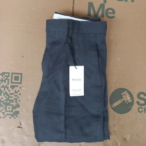 REISS FORMAL LINEN TROUSERS IN AIRFORCE BLUE SIZE 28