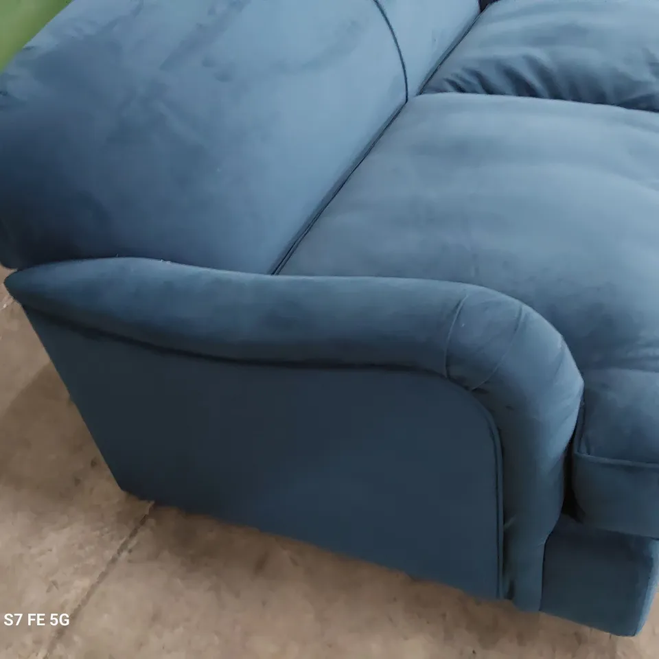 DESIGNER METAL ACTION SOFABED BLUE PLUSH FABRIC 