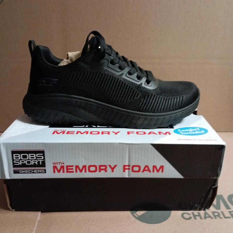 SKECHERS BOBS SPORT MEMORY FOAM TRAINERS – BLACK SIZE 5