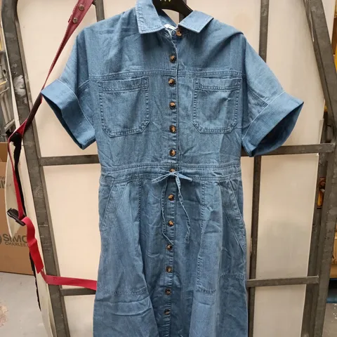 NOBODY'S CHILD CALEB DENIM SHIRT DRESS β MID WASH, UK 12 (EU 40, USA 8)