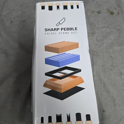 SHARP PEBBLE CHISEL STONE SET - RED/BLUE, ALUMINIUM OXIDE, 400/1000 GRIT, 10X6.5X2 CM