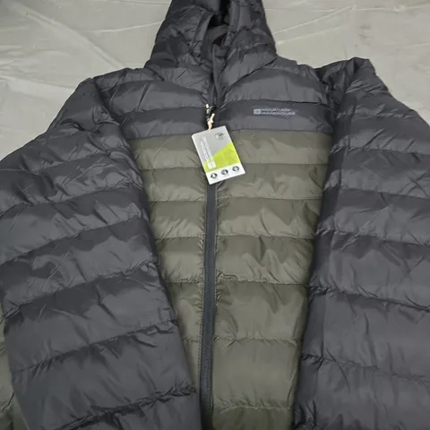 MOUNTAIN WAREHOUSE PUFFER JACKET – BLACK & OLIVE, SIZE L