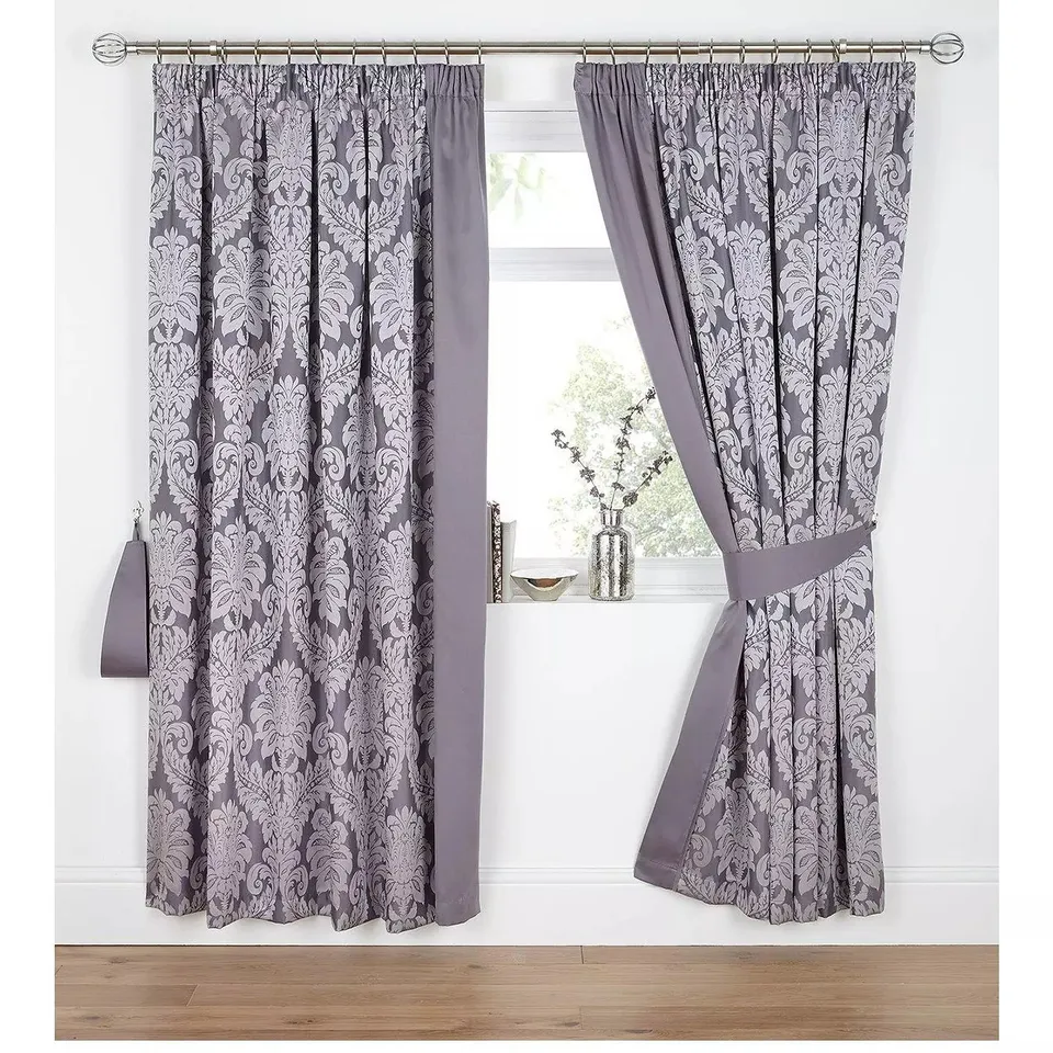 BOSTON JACQUARD LINED PENCIL PLEAT CURTAINS UNBOXED
