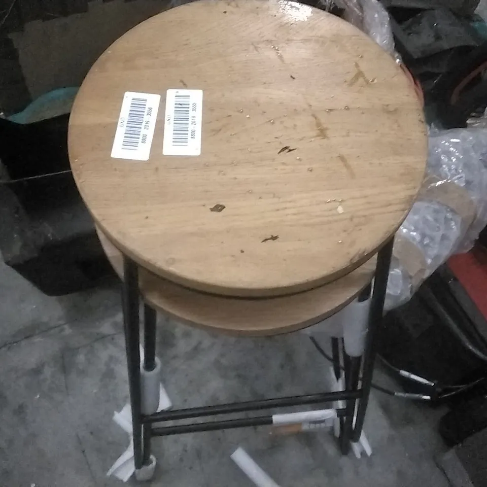 SET OF TWO MALOUX FIXED LEG BAR STOOL