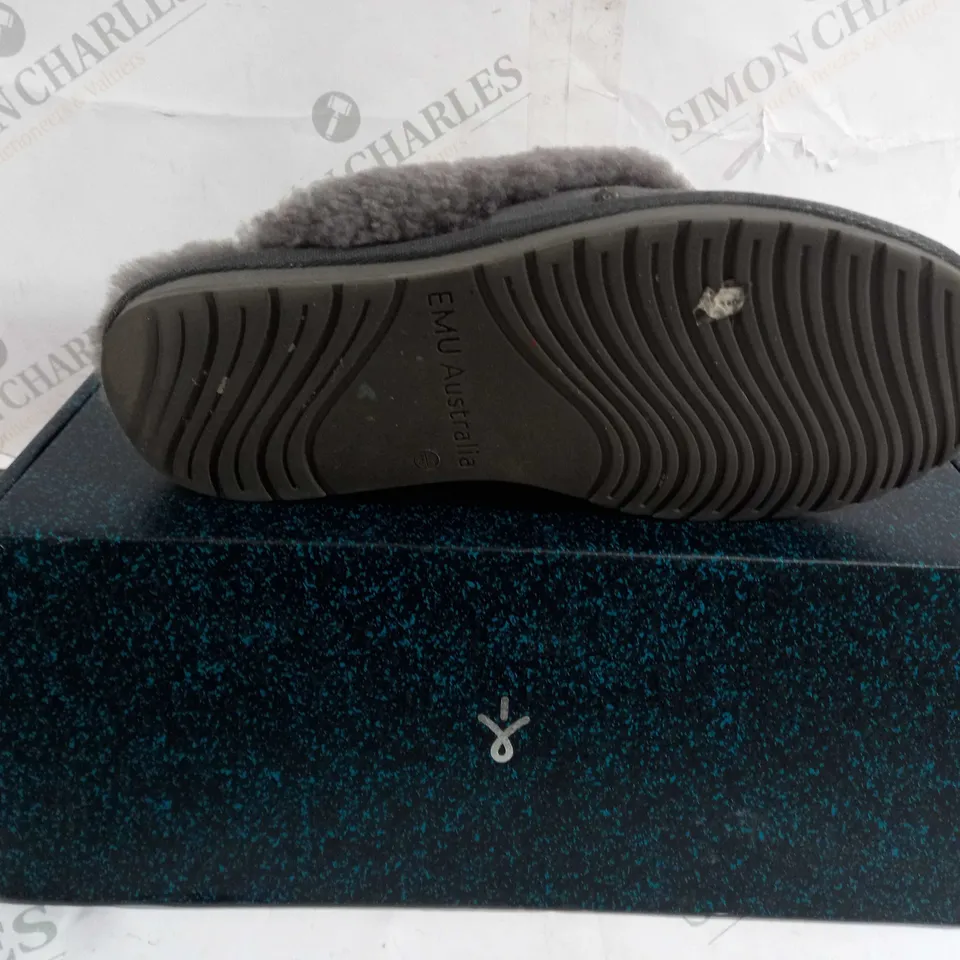 BOXED EMU NEST JOLIE SHEEPSKIN SLIPPERS, CHARCOAL - SIZE 5