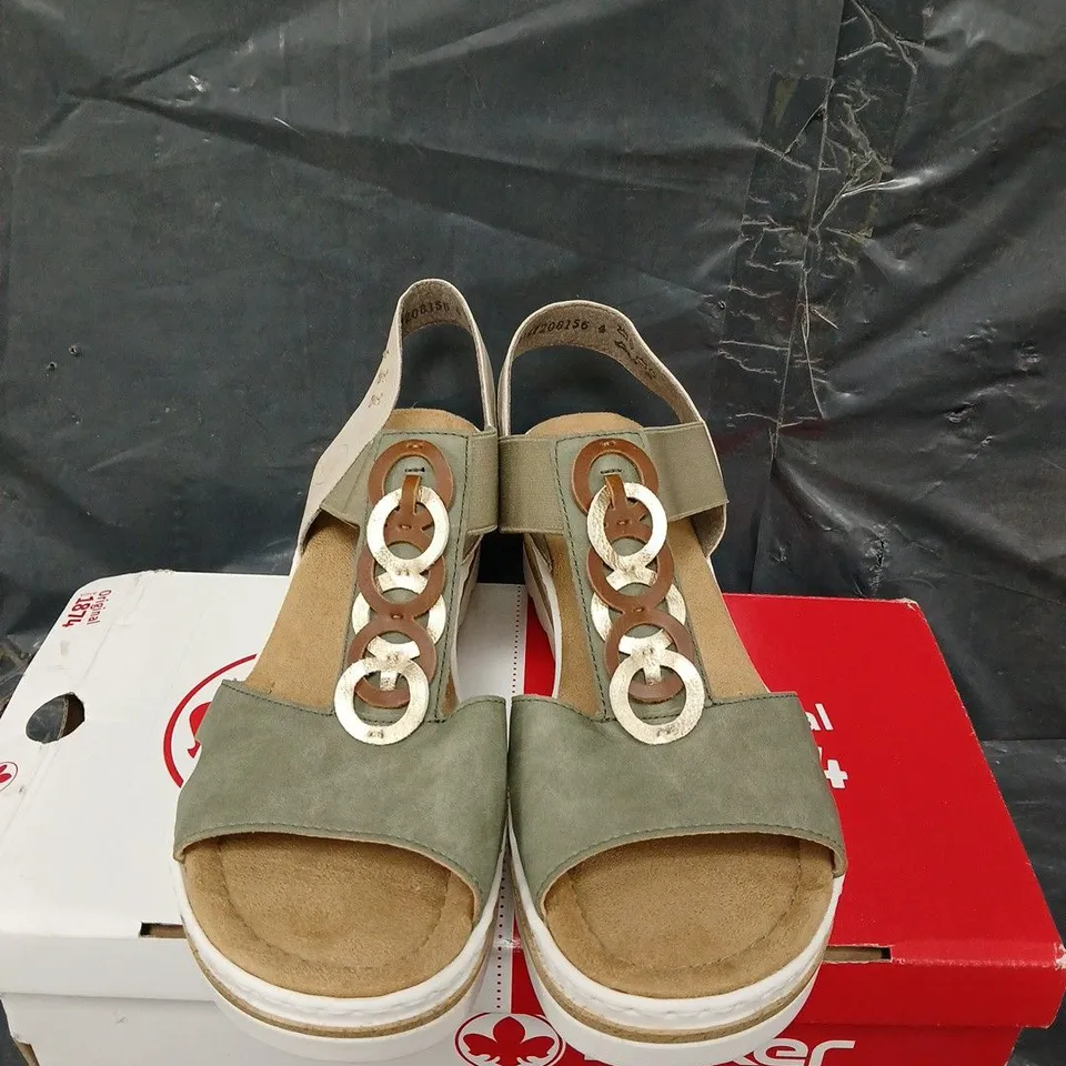 BOXED PAIR OF REIKER SANDALS - UK SIZE 6.5