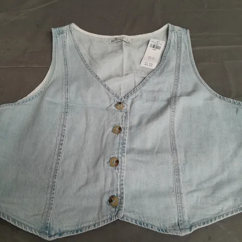 HOLLISTER LIGHT BLUE WAISTCOAT - LARGE