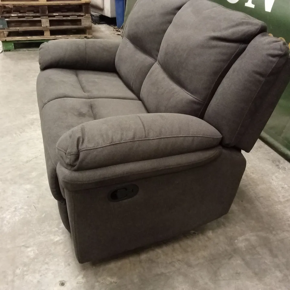 ALBION CHENILLE 2 SEATER HIGH BACK MANUAL RECLINER SOFA - CHARCOAL RRP £579
