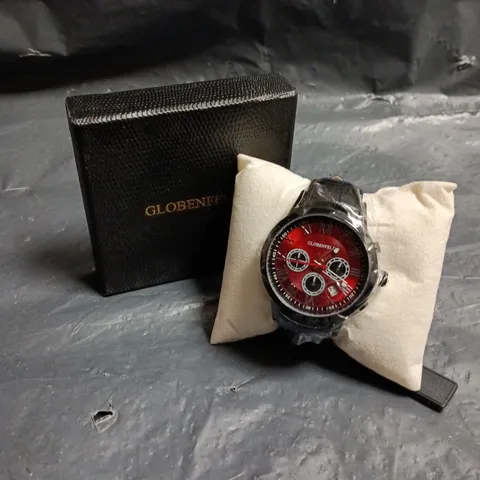 GLOBENFELD ROMAN CHRONO RED WATCH 